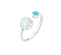 ELLI Bague 'Opal' bleu néon / argent, Taille 50-60
