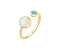 ELLI Bague 'Opal' bleu / or, Taille 50-60
