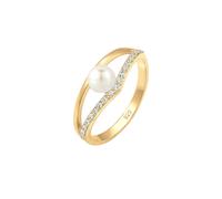ELLI Bague or / blanc perle, Taille 52