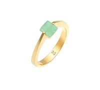 Elli Bague PREMIUM Bague Femmes Classique Pyramide Élégante avec Jade pierres précieuses en argent sterling 925 plaqué or