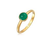 Elli Bague PREMIUM Bague Femmes Solitaire Basic Vert avec Agate pierres précieuses en argent sterling 925 rhodié
