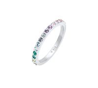 ELLI Bague 'Rainbow' émeraude / violet clair / rose clair / argent, Taille 58