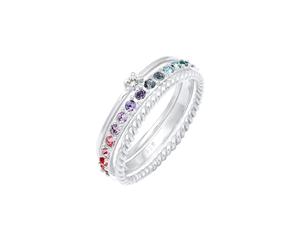 ELLI Bague 'Rainbow' mélange de couleurs / argent, Taille 52