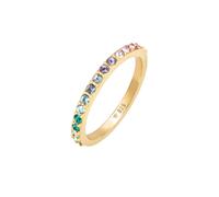 ELLI Bague 'Rainbow' or / émeraude / violet clair / rose clair, Taille 52