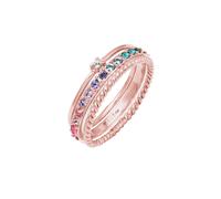 ELLI Bague 'Rainbow' or rose / mélange de couleurs, Taille 62