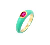 ELLI Bague 'Solitär' turquoise / or / magenta, Taille 52