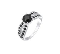 ELLI Bague 'Soltär' noir / argent, Taille 56