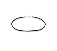 Elli Basic Trend Collier ras du cou pour femme avec daim noir en argent sterling 925