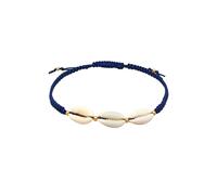 ELLI Bijoux de pied bleu foncé / or / blanc naturel, Taille 22