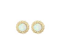 ELLI Boucles d'oreilles 'Blume' bleu clair / or / blanc, Taille One Size