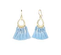 ELLI Boucles d'oreilles 'Boho' bleu clair / or, Taille One Size