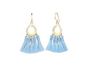 ELLI Boucles d'oreilles 'Boho' bleu clair / or, Taille One Size