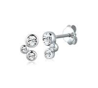 Elli Boucles d'Oreilles Bouchon Geo pour Femmes avec Cristaux en Argent Sterling 925