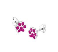 Elli Boucles d'Oreilles Boucles d'Oreilles Chat Chien Patte Animal Cristal 925 Argent