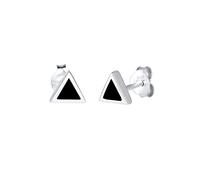 Elli boucles d'oreilles clous femme-triangle noir argent 925 et émail - 0305821115