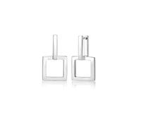 Elli Boucles d'Oreilles Créoles Carrée Géo Look Boucles d'Oreilles Femme - (925/1000) Argent