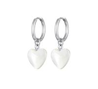 Elli Boucles d'oreilles créoles pour femme avec pendentif en forme de cœur Doré avec coquillages