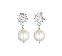 ELLI Boucles d'oreilles 'Edelweiss' argent / blanc perle, Taille One Size