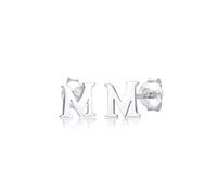 Elli Boucles d'Oreilles Elli - Lettre M Clous d'Oreilles Femme - (925/1000) Argent