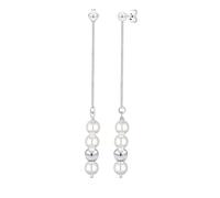 Elli Boucles d'Oreilles Elli - Pendante perles synthétiques Géo Boucles d'oreilles Femme - (925/1000) Argent