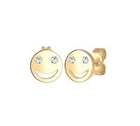 Elli Boucles d'Oreilles Femmes Clous d'oreilles Visage avec Cristal en Argent Sterling 925