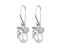 Elli Boucles d'Oreilles Femme Ange Gardien avec une Perle de Culture d'Eau Douce en Argent Sterling 925