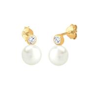 Elli - Boucles d'Oreilles Femme - Argent 925/1000 Oxyde de Zirconium - Perles d'Eau Douce - 0306552013 Doré