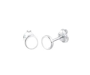 Elli Boucles d'Oreilles Femme Boucles d'Oreilles Motif Circulaire de Base avec Émail en Argent Sterling 925