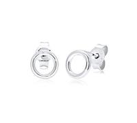 Elli Boucles d'Oreilles Femme Cercle Découpé Minimal en Argent Sterling 925