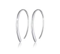 Elli Boucles d'Oreilles Femmes Créoles Pull-Through Geo Basique en Argent Sterling 925