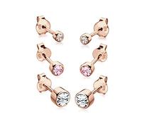 Elli Boucles d'Oreilles Femme Set Basic avec Cristaux en Argent Sterling 925