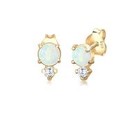 Elli Boucles d'Oreilles Femme Vintage avec Cristaux Cubiques de Zircone et Opale en Argent Sterling 925