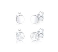 Elli Boucles d'Oreilles Femmes Clous d'oreilles Set de 2 Martelées Brillantes en Argent Sterling 925
