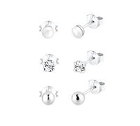 Elli Boucles d'Oreilles Globe Geo Perles Cristal 925 Argent