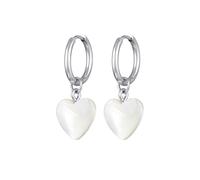 Elli Boucles d'oreilles créoles pour femme avec pendentif en forme de cœur Doré avec coquillages