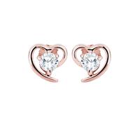 ELLI Boucles d'oreilles 'Herz' or rose / blanc, Taille One Size