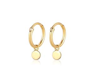 Elli Boucles d'Oreilles Pendentif plaque créole pour femme Basic en argent sterling 925 plaqué or rose