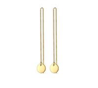 Elli Boucles d'Oreilles Plaquettes Cercle Passer Par Trend Blogegr Boucles d'Oreilles Femme - (925/1000) Argent Plaqué Or