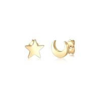 Elli Boucles d'oreilles pour femme avec étoiles et demi-lune,