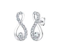 Elli - Boucles d'Oreilles pour femme symbole infini en Argent - 925/1000 et cristal de verre blanc brillant - 0308811414