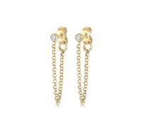 Elli Boucles d'Oreilles Tendance chaine Géo Boucles d'oreilles Femme - (925/1000) Argent Cristal