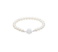 ELLI Bracelet 'Edelweiss' argent / blanc perle, Taille 16