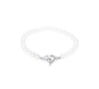 Elli Bracelet Elli - Coeur Cristaux Perle Coquille Bracelet Femme - (925/1000) Argent
