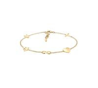 Elli Bracelet Croix Coeur Infinity Ancre Étoile 925 Argent Plaqué or - 16cm