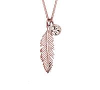 ELLI Chaîne 'Boho, Feder, Solitär' or rose, Taille 55