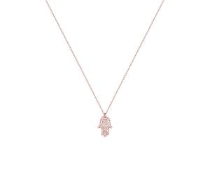ELLI Chaîne 'Hamsa Hand' or rose, Taille 45