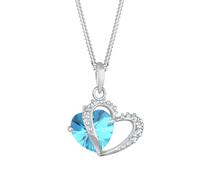 ELLI Chaîne 'Herz' bleu clair / argent, Taille 45