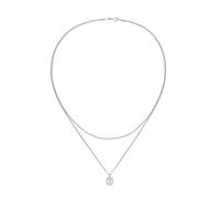 ELLI Chaîne 'Layer' argent / blanc, Taille 40