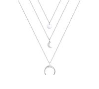 Elli Collier Femme avec Demi-Lune Layer Pendentif Cristaux en Argent Sterling 925