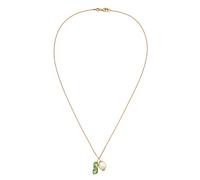 ELLI Chaîne or / vert / blanc, Taille 45